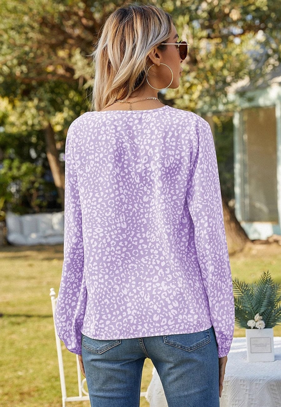 Leopard Print Long Sleeve Top