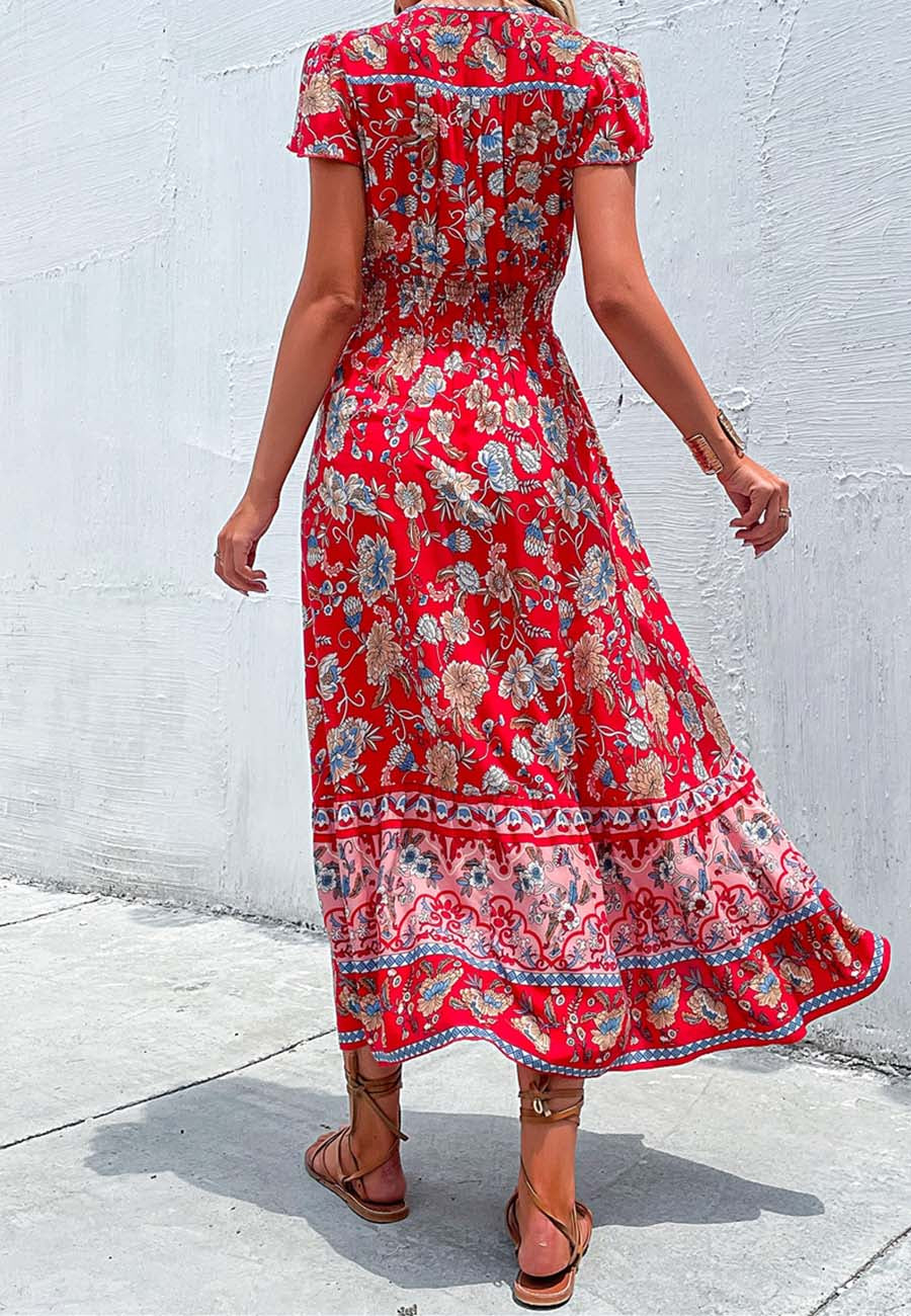 Ruffle Sleeve Bohemian Dress