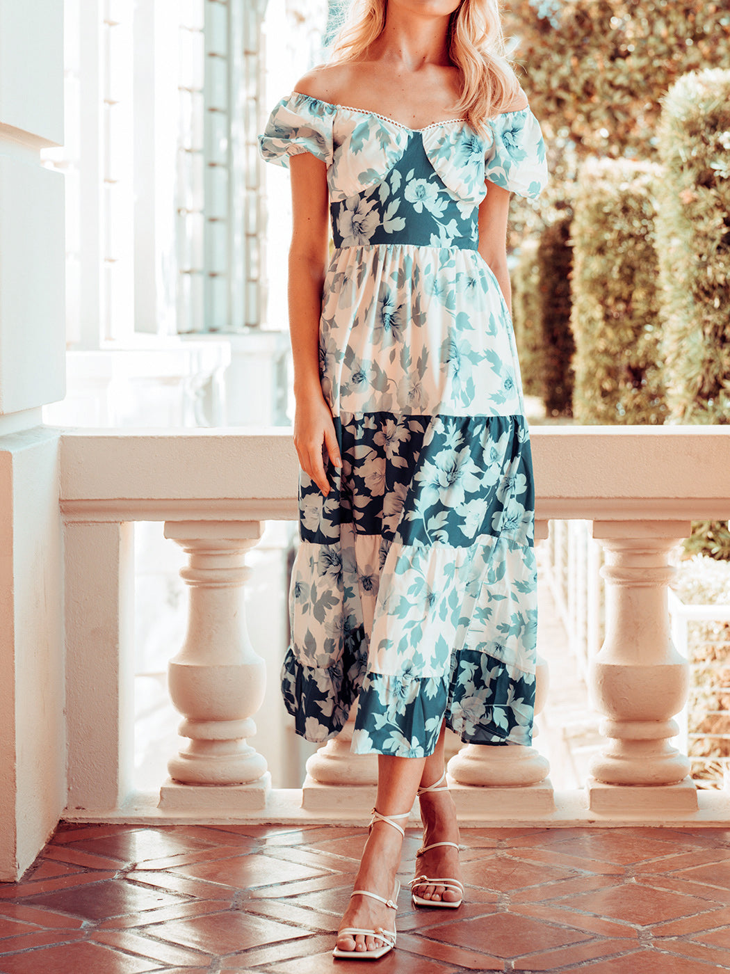 Backless Blue Tiered Floral Maxi Dress – Anna-Kaci Wholesale