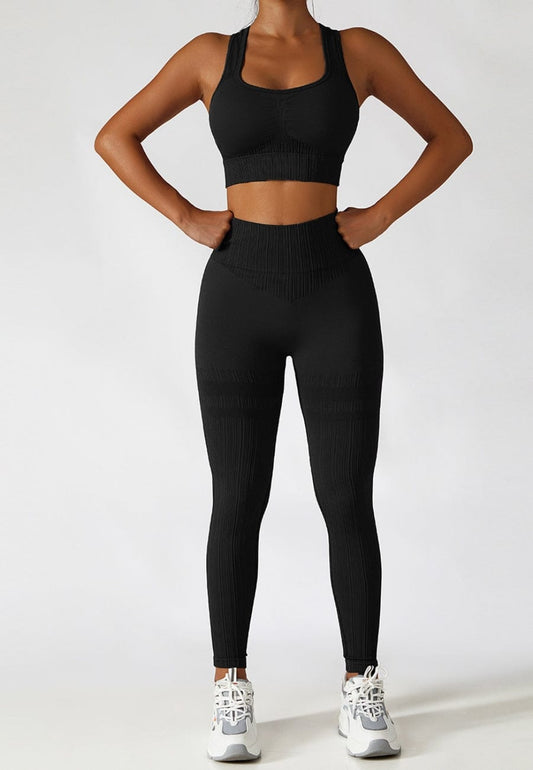 Racerback Sports Bra & Sculpting High Waist Leggings Set