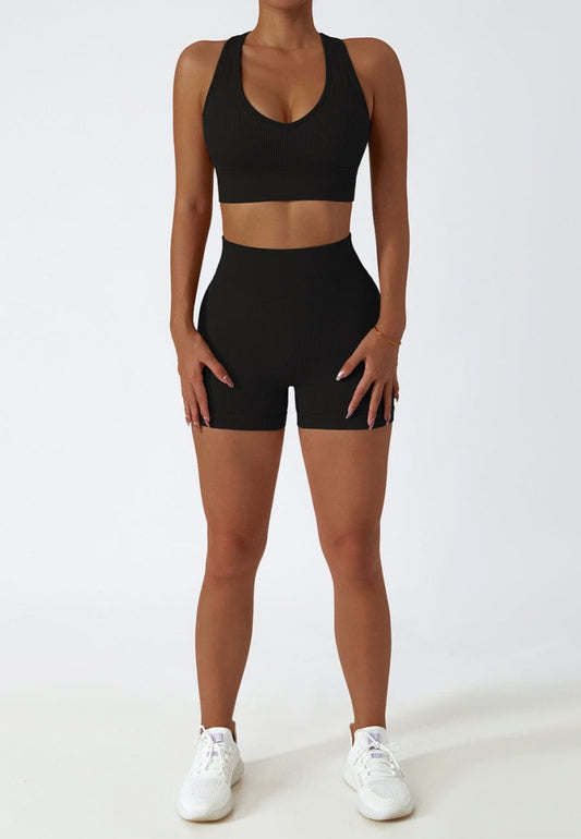 Scoop Neck Shoulder Straps Fitness Sports Bra