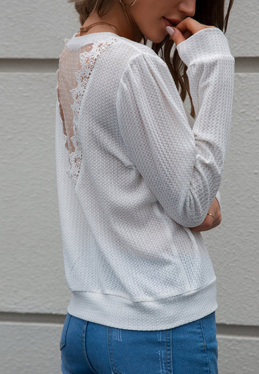 Sheer Lace Back Sweater