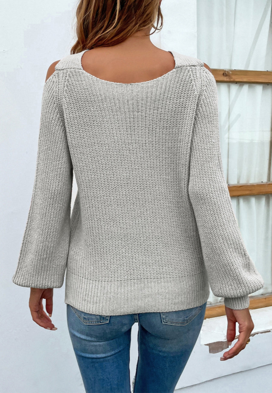 Cross Front Cutout Sweater