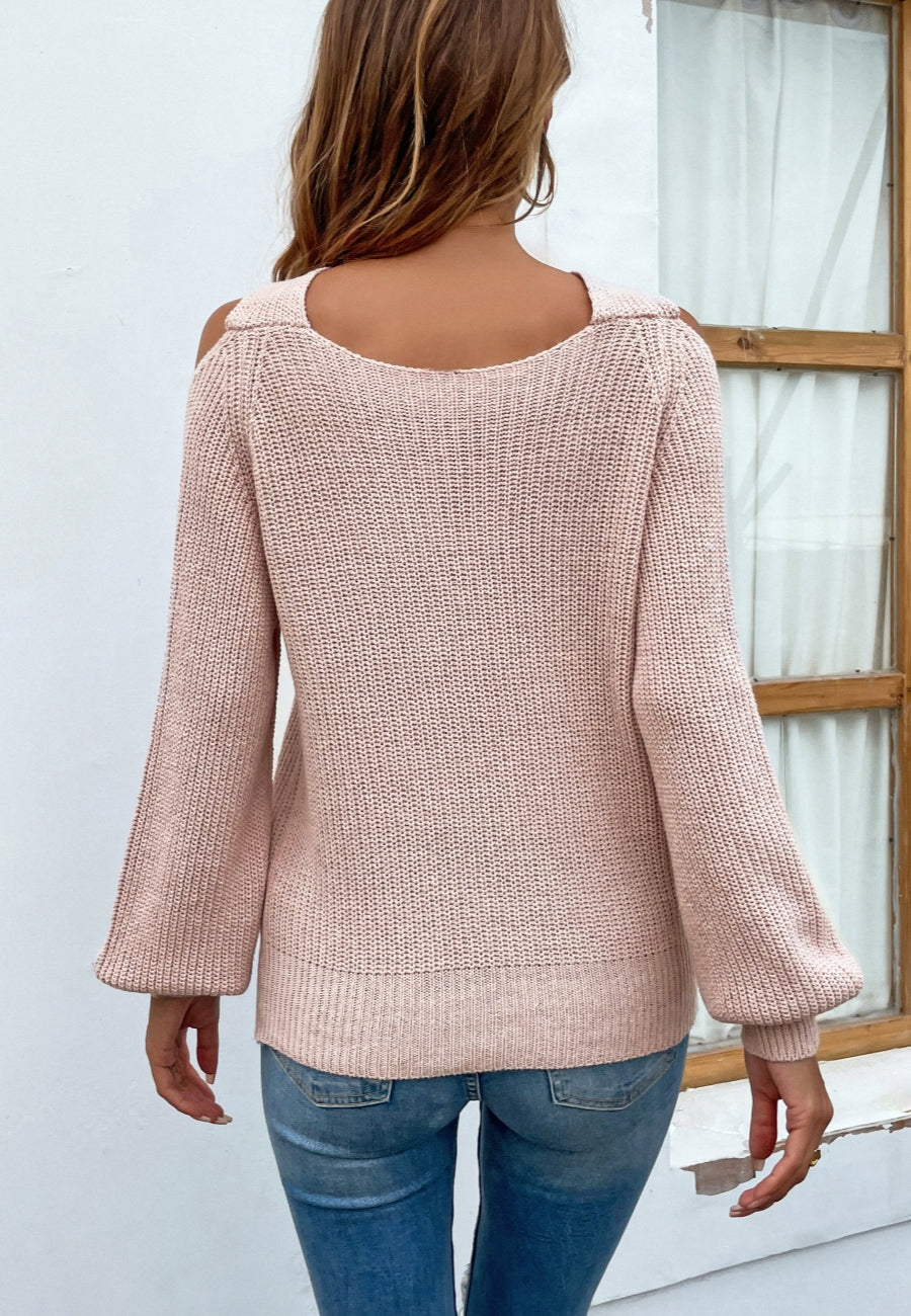 Cross Front Cutout Sweater