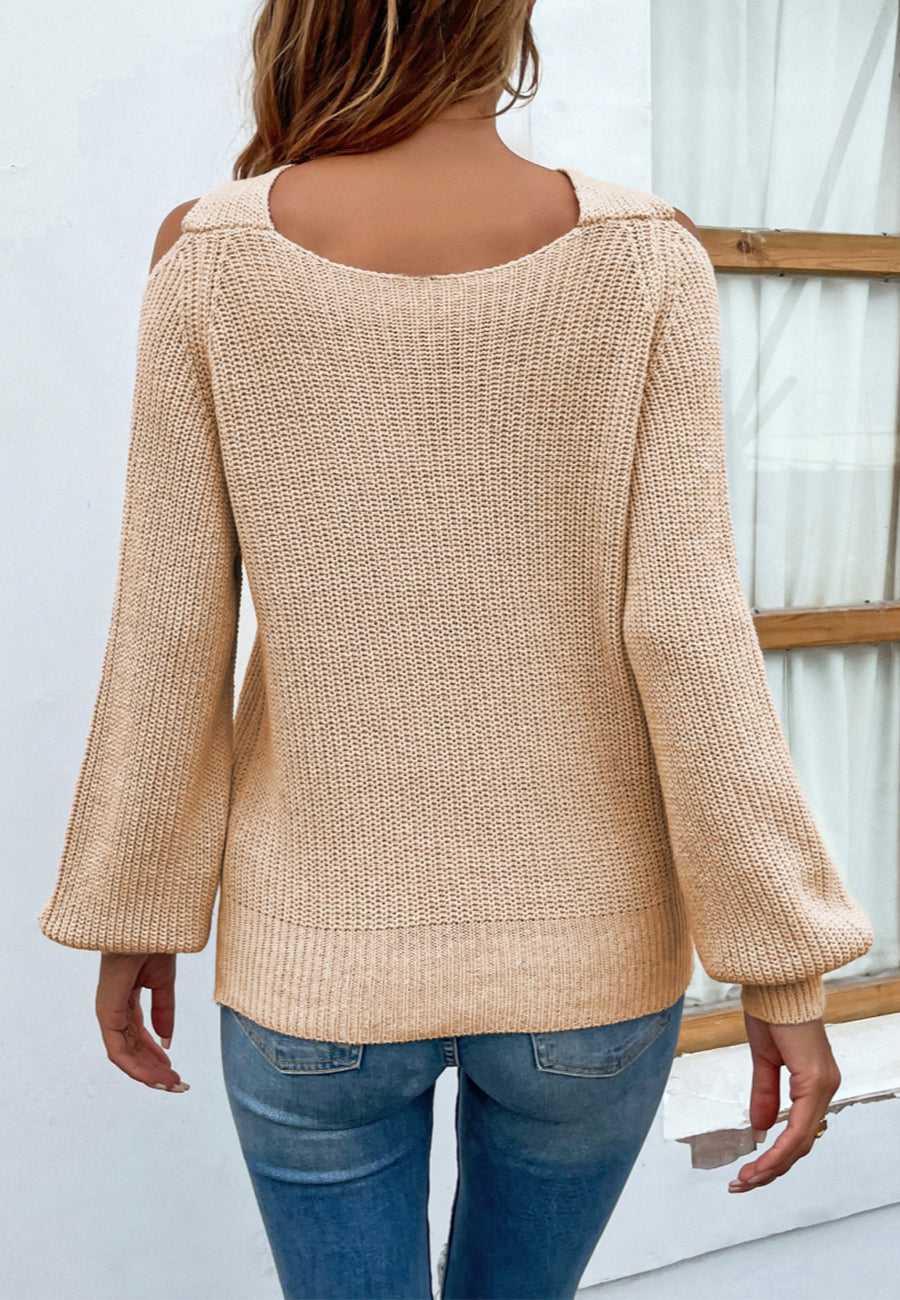 Cross Front Cutout Sweater