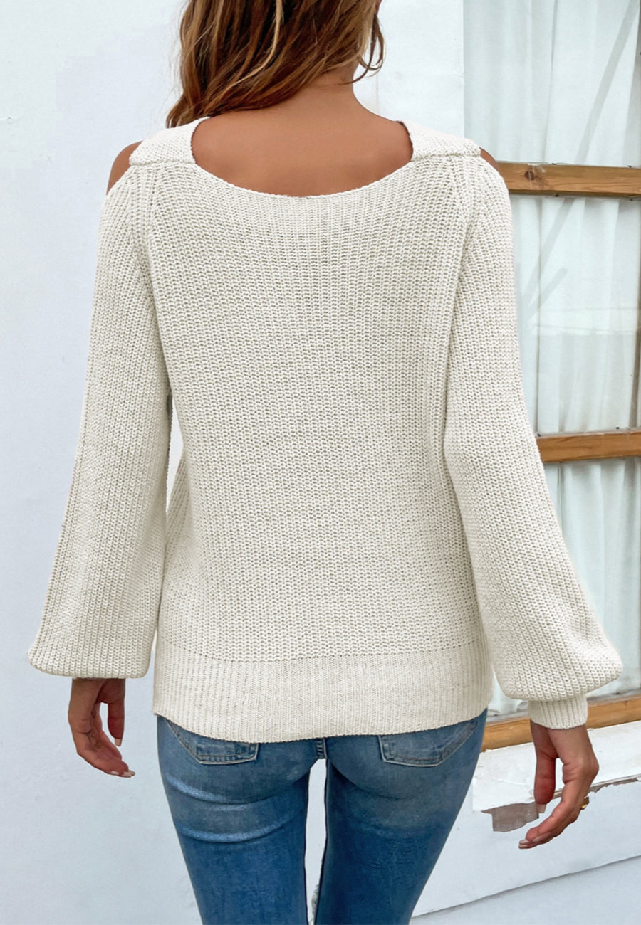 Cross Front Cutout Sweater