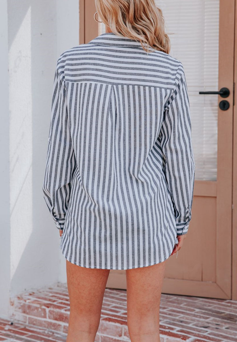 Striped Double Patch Pocket Polo