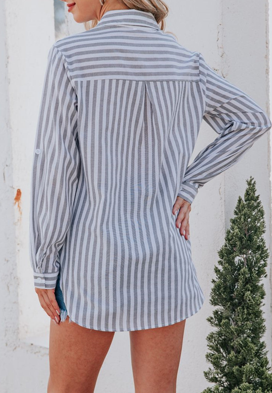 Striped Double Patch Pocket Polo