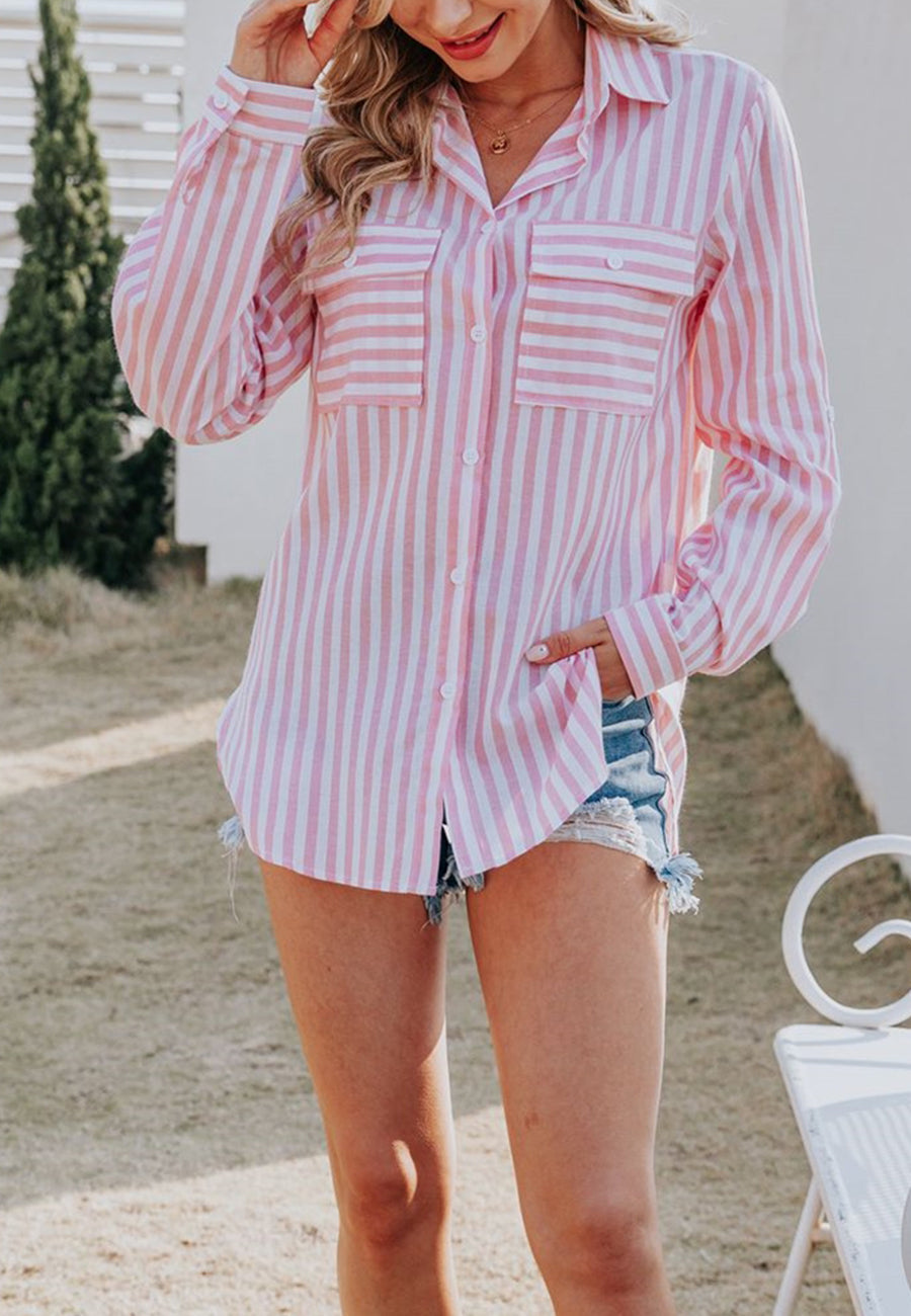 Striped Double Patch Pocket Polo
