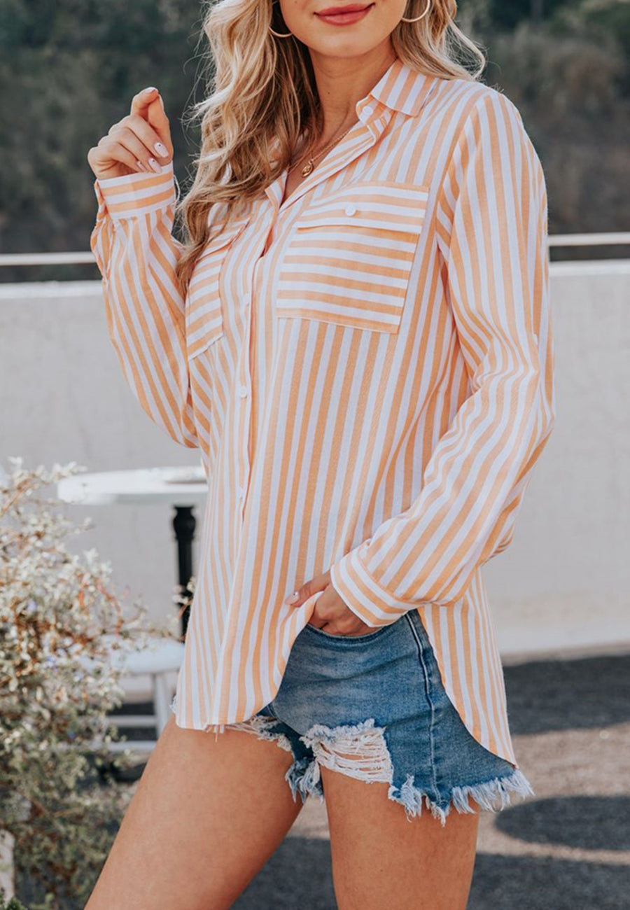 Striped Double Patch Pocket Polo
