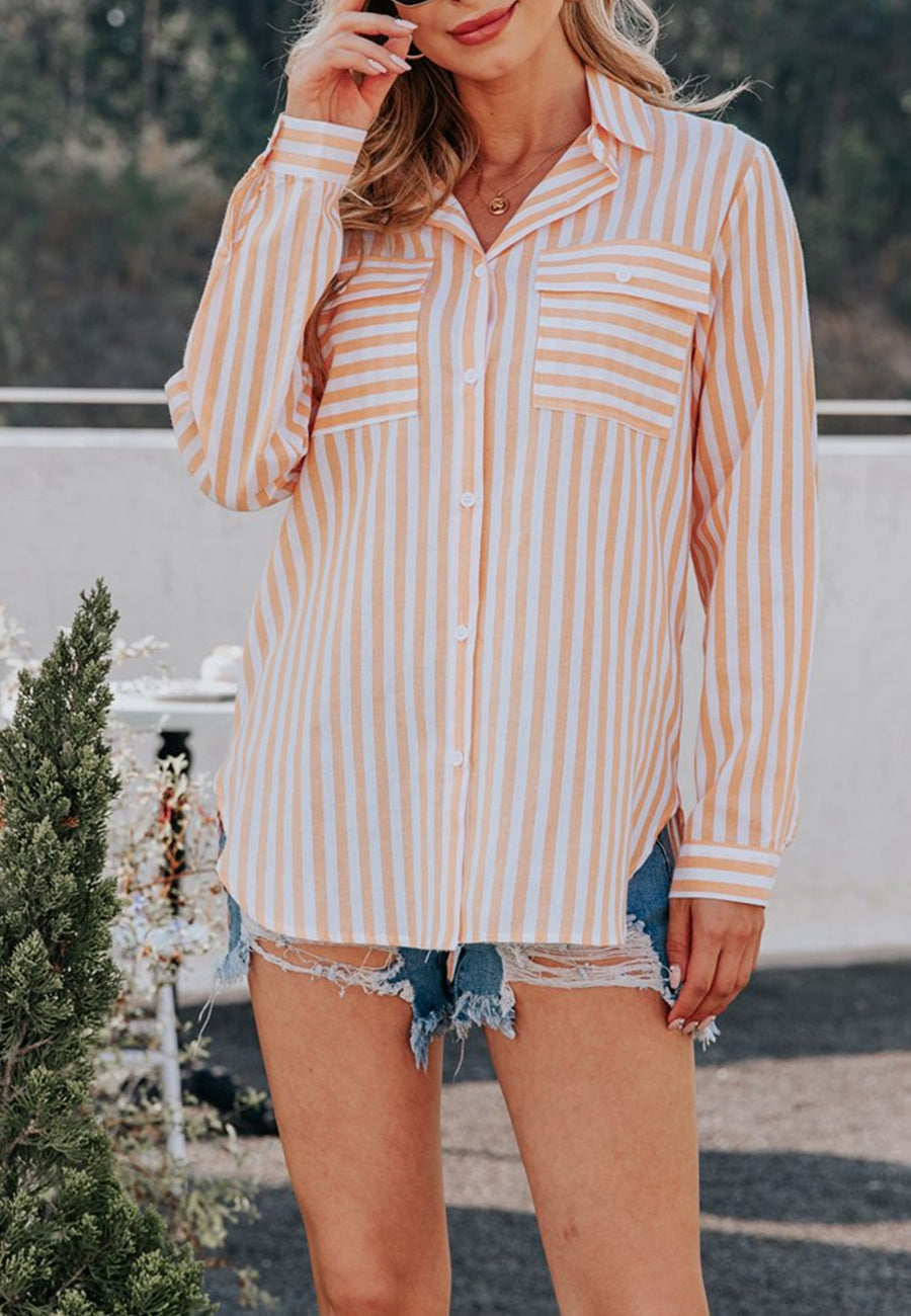 Striped Double Patch Pocket Polo