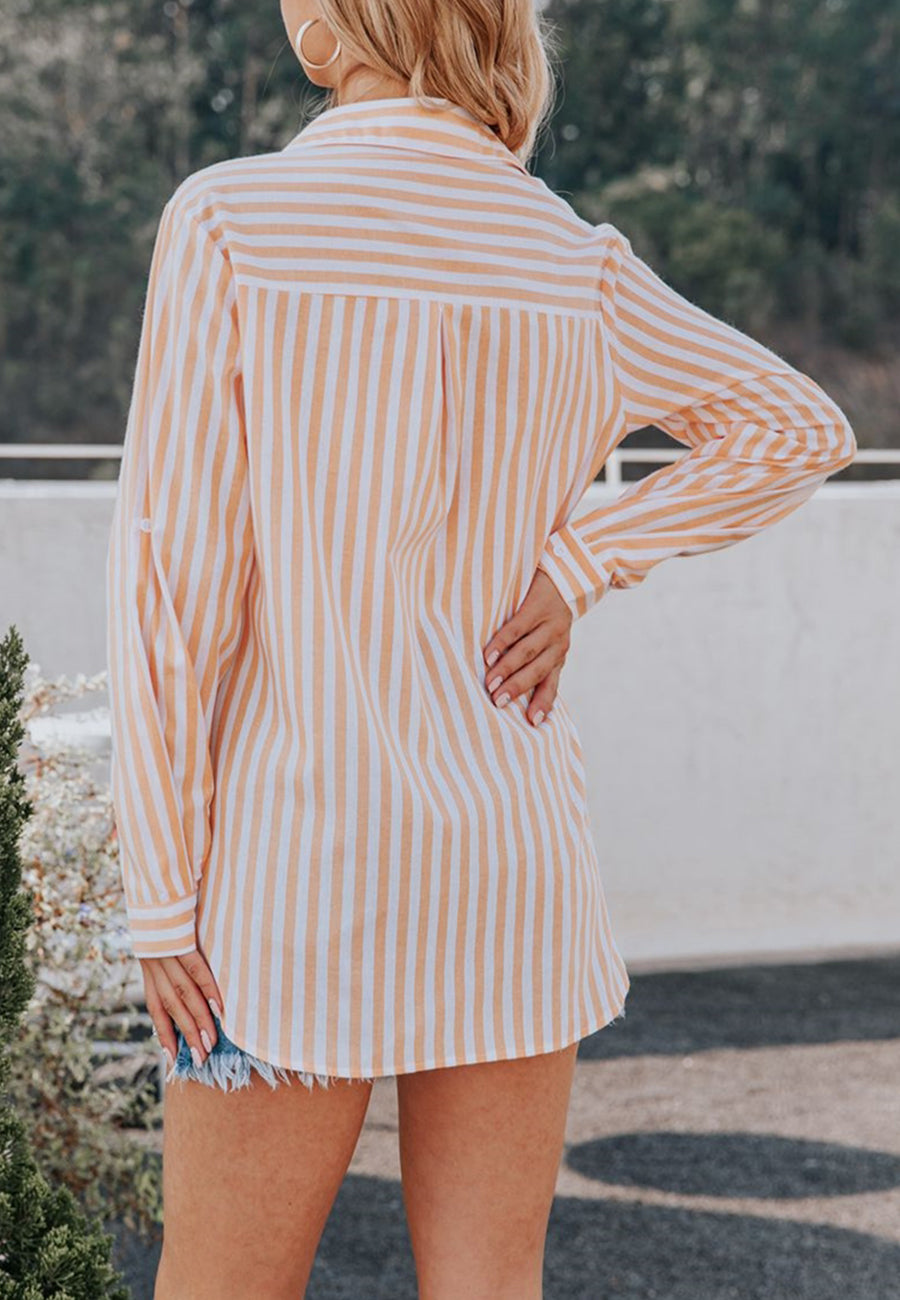 Striped Double Patch Pocket Polo