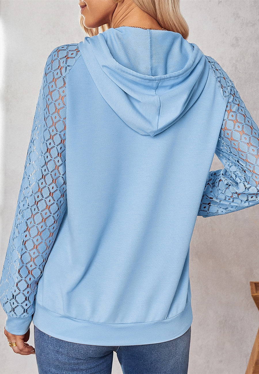 Dainty Lace Sleeve Hoodie