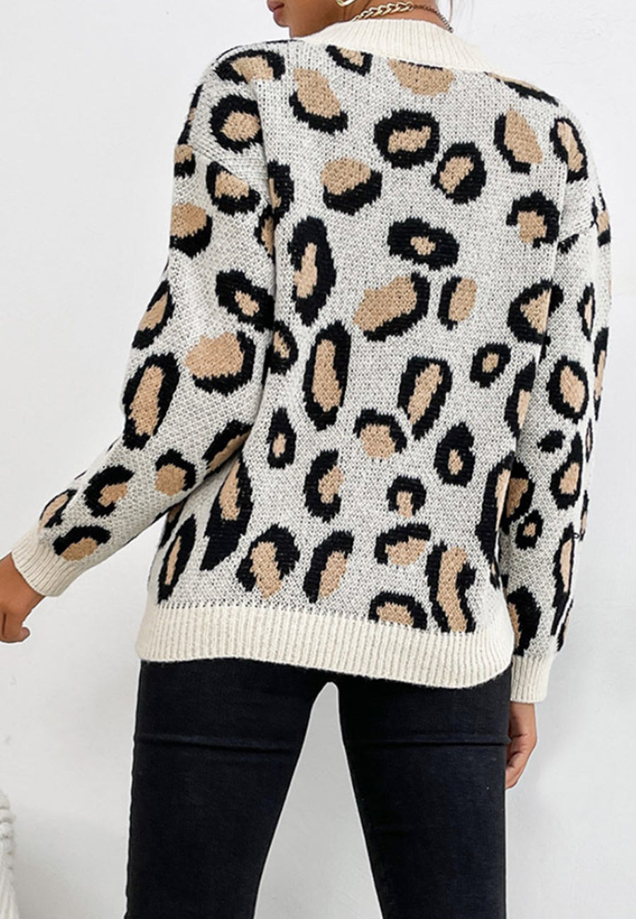 Animal Print Cozy Knit Sweater