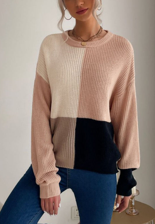 Color Block Cozy Fall Sweater