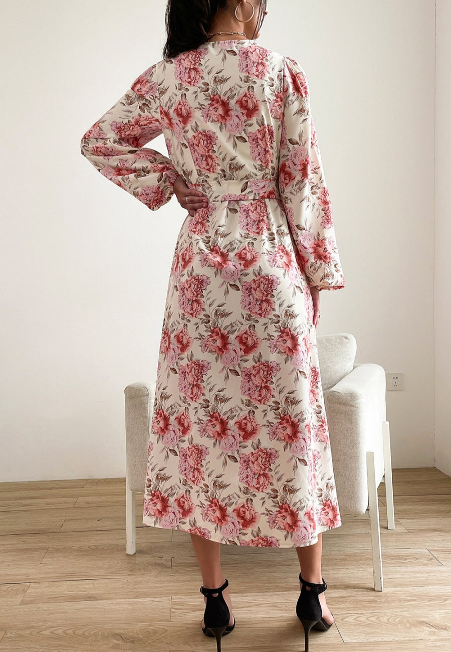 Vintage Floral Bishop Sleeve Dress