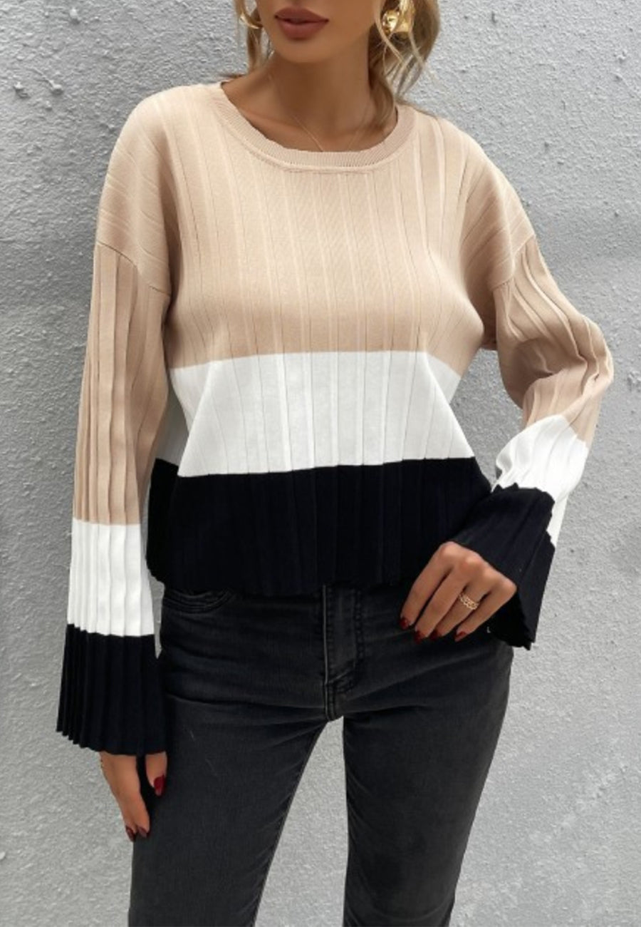 Color Block Textured Sweater