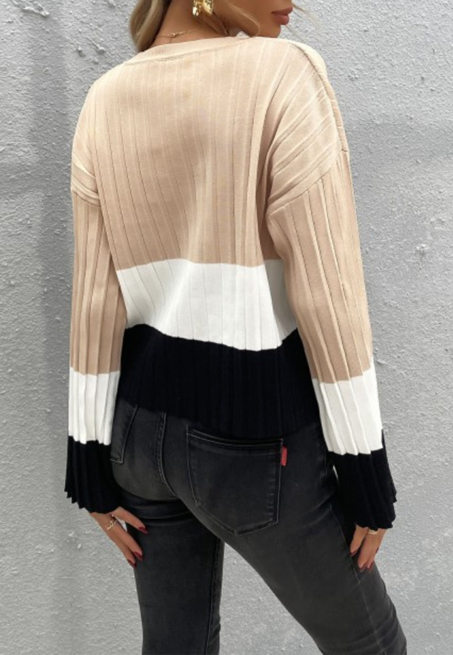 Color Block Textured Sweater
