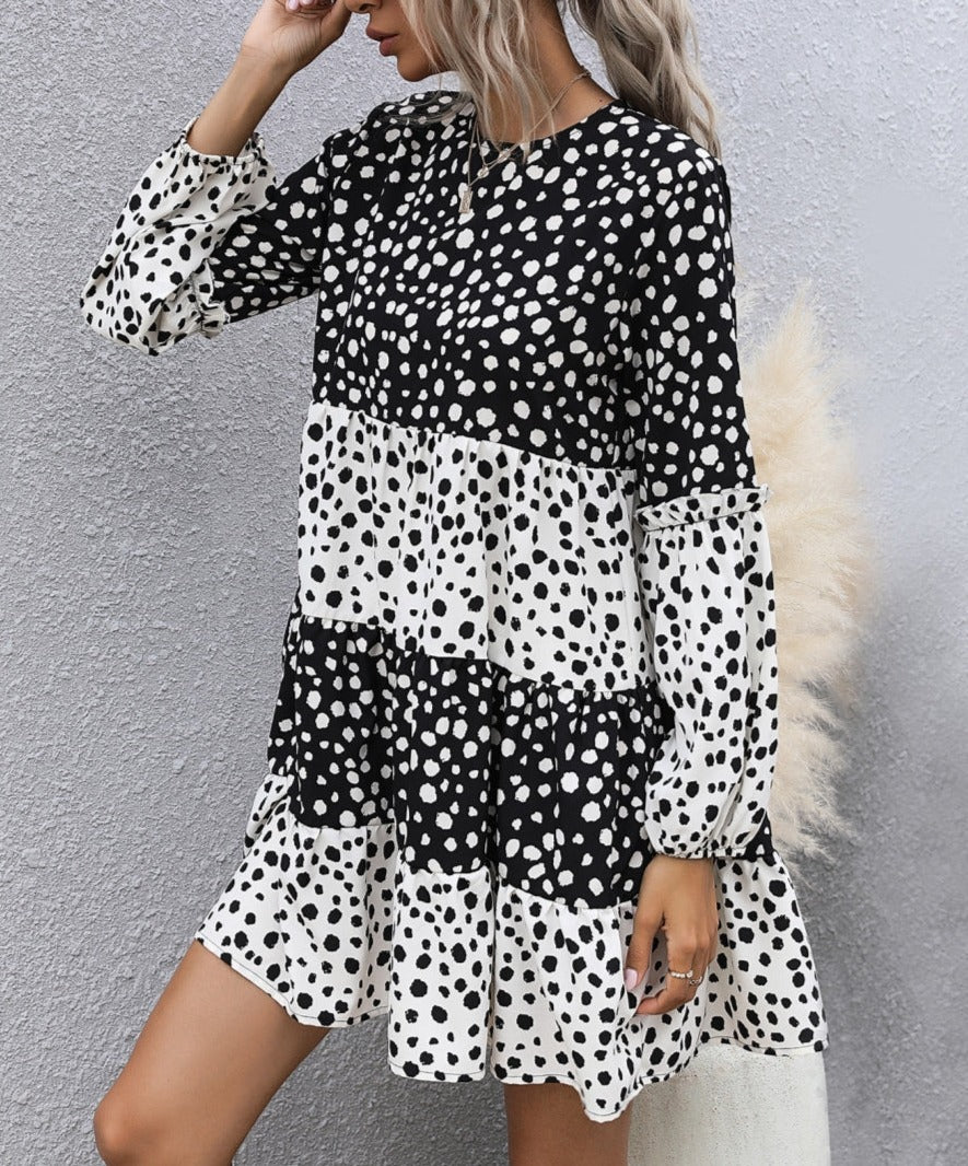 Cheetah Print Two Tone Dress