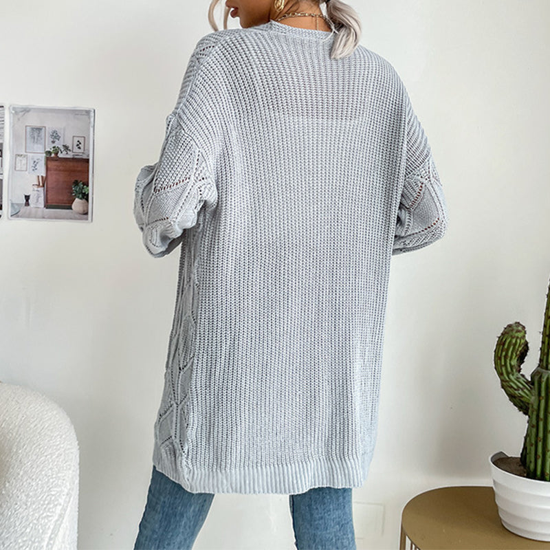 Geometric Argyle Knit Cardigan