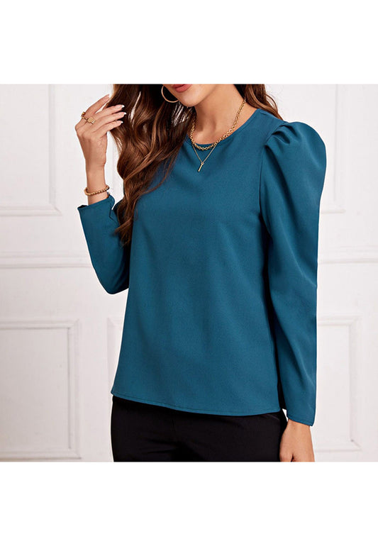 Round Neck Gigot Sleeve Blouse