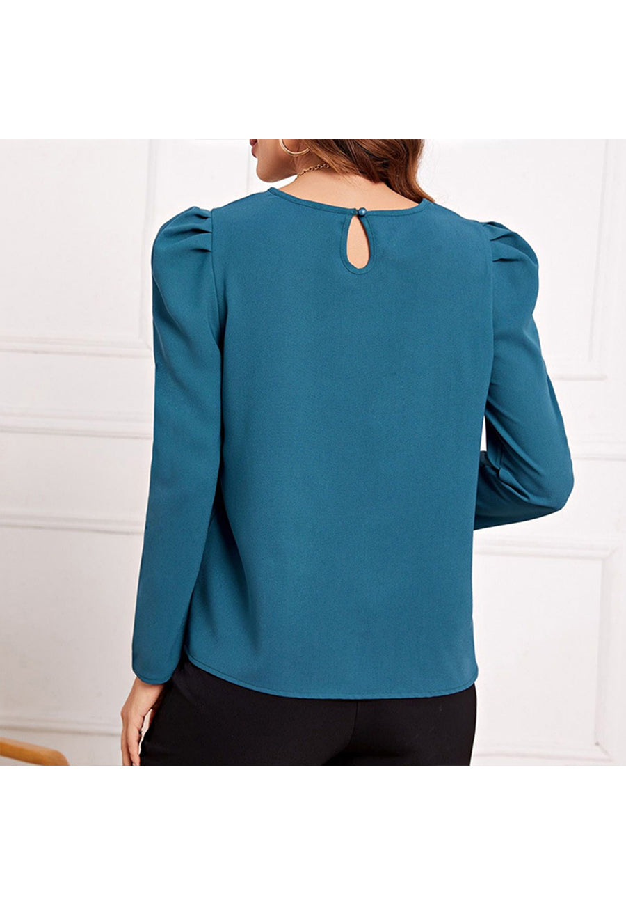 Round Neck Gigot Sleeve Blouse