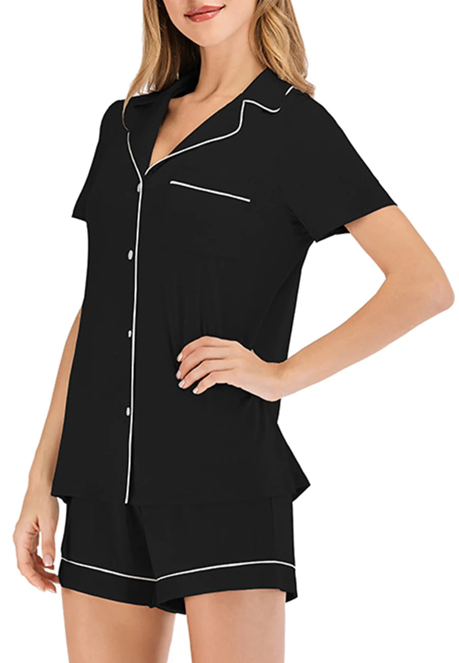 Contrast Piping Button Lounge Set