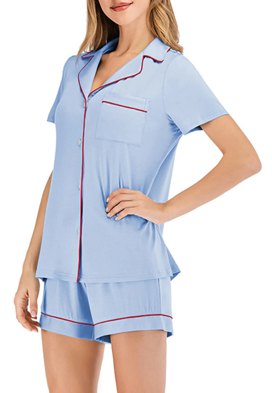 Contrast Piping Button Lounge Set