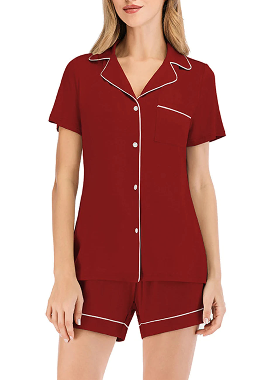 Contrast Piping Button Lounge Set