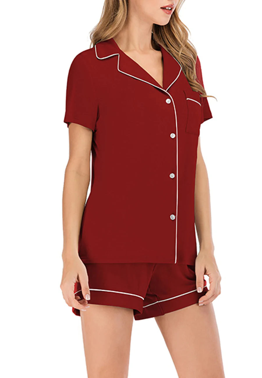 Contrast Piping Button Lounge Set