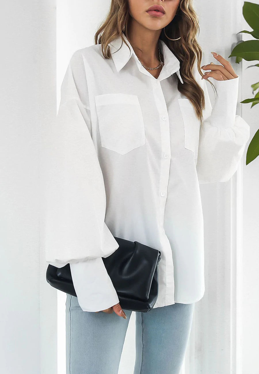 Solid Bishop Sleeve Polo Shirt