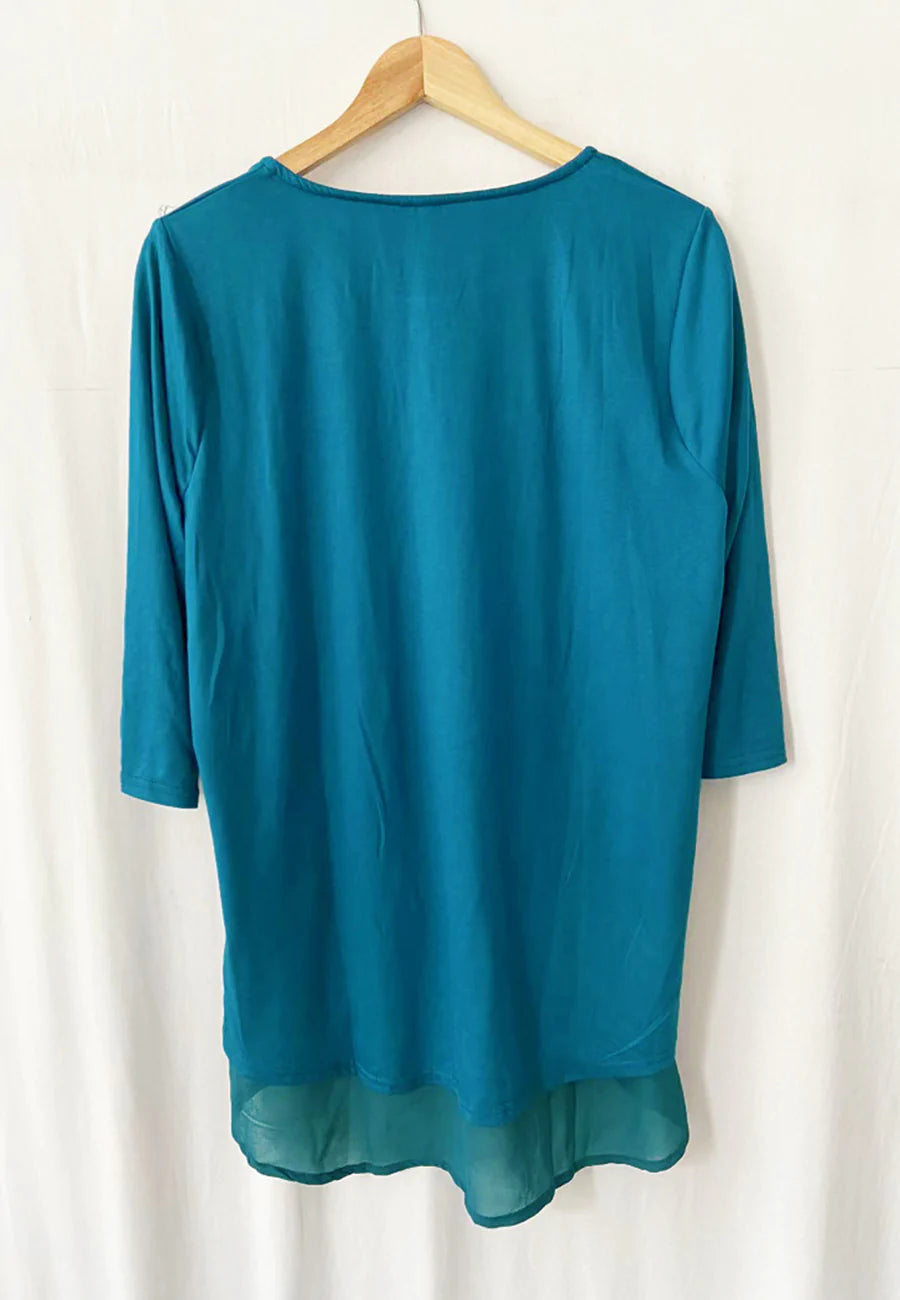 Flared Sleeve Double Hem Top