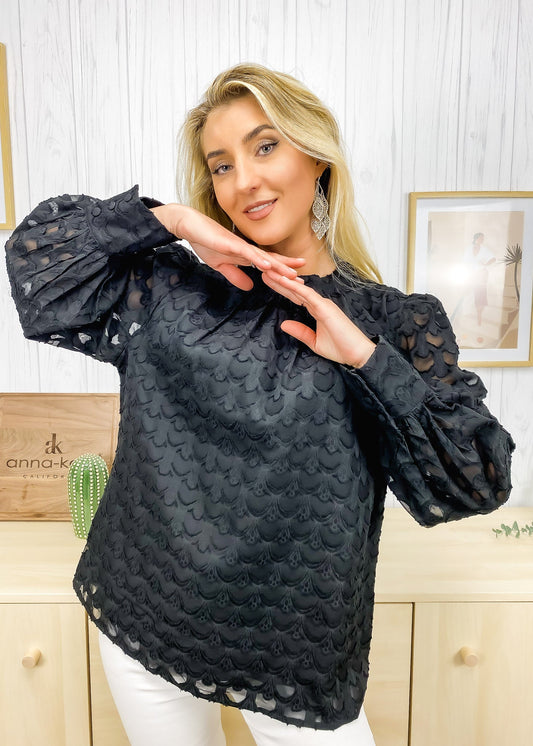 Geometric Pattern Tie Back Blouse