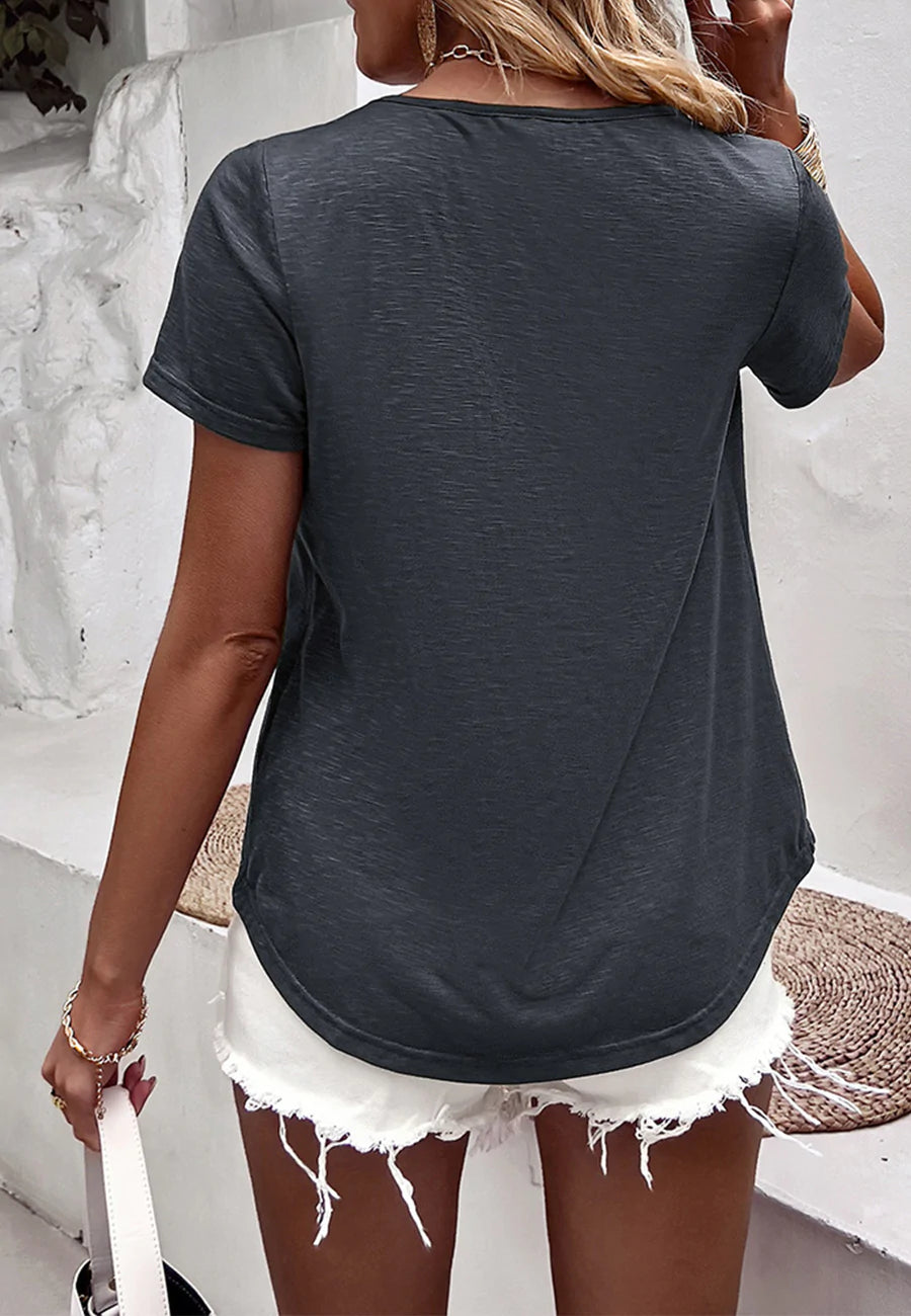 Lace Detail Flowy Shirt