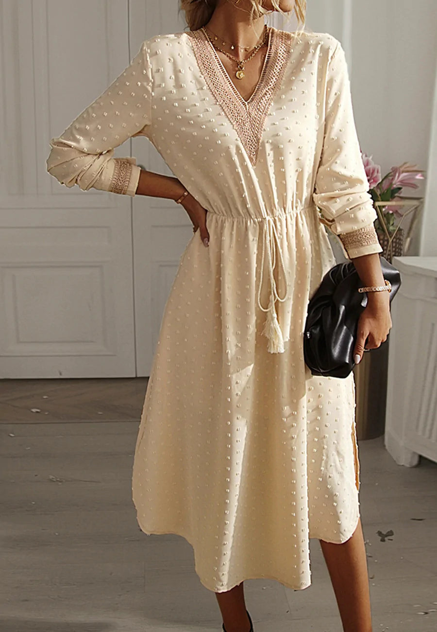 Swiss Dot Lace Detail Dress