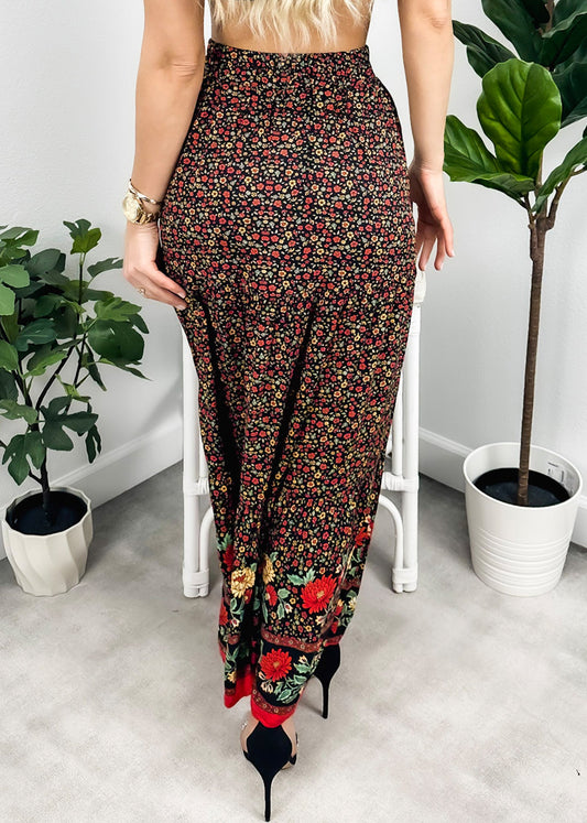 High Waist Bohemian Print Skirt
