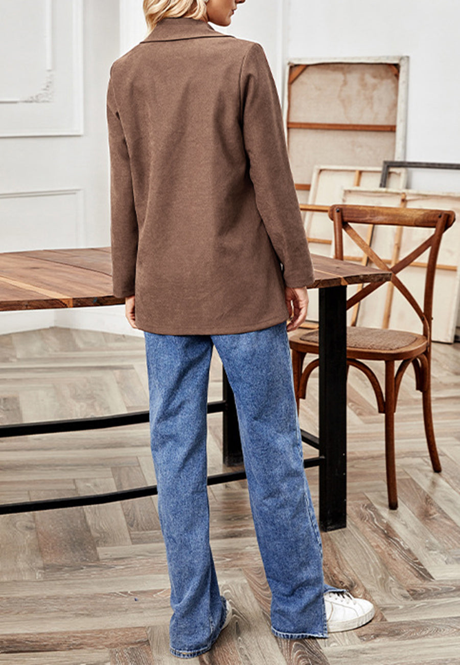 Solid Color Textured Blazer