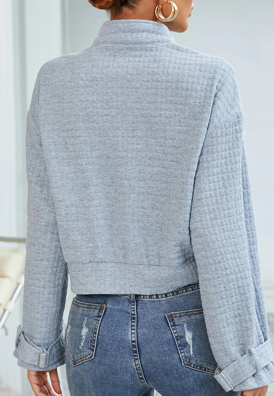 Waffle Knit Patch Pocket Jacket