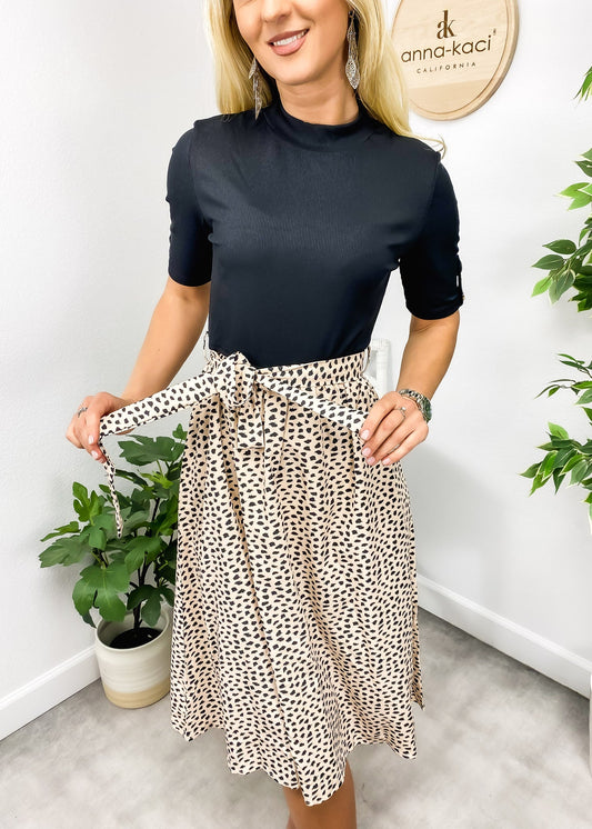 Two Tone Mock Neck Dress