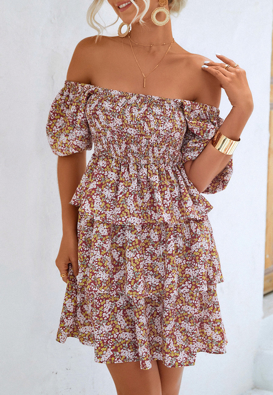 Square Neck Tiered Dress