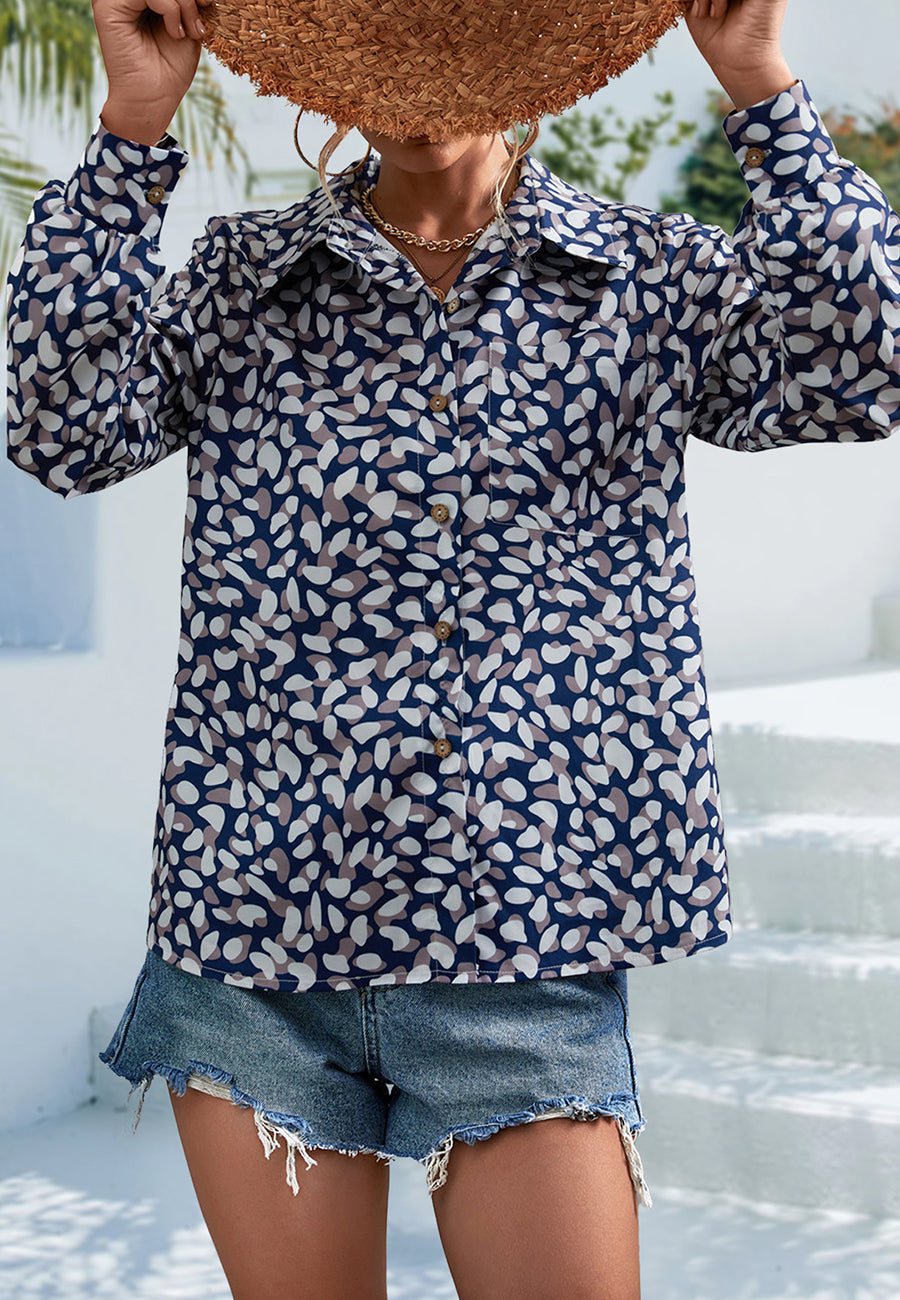 Printed Button Down Shirt