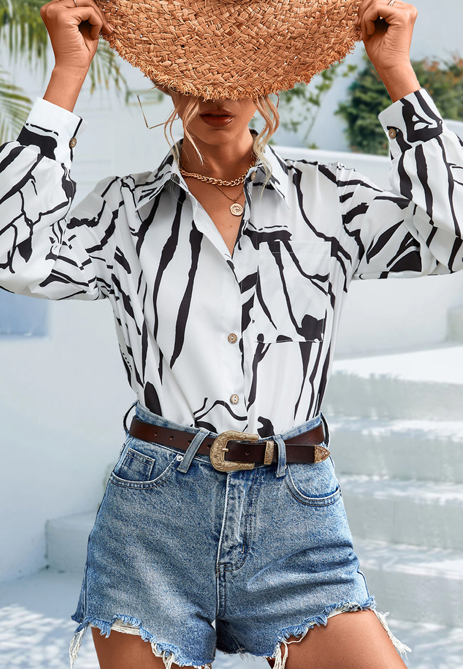 Printed Button Down Shirt