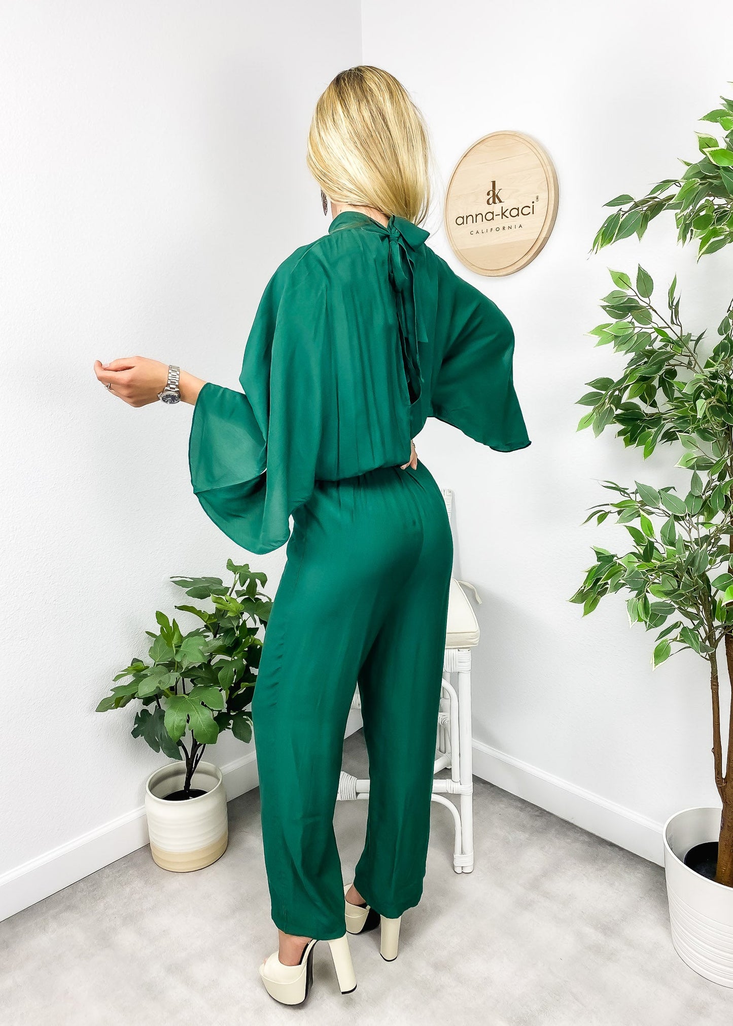 Pleated Cape Style Jumpsuit