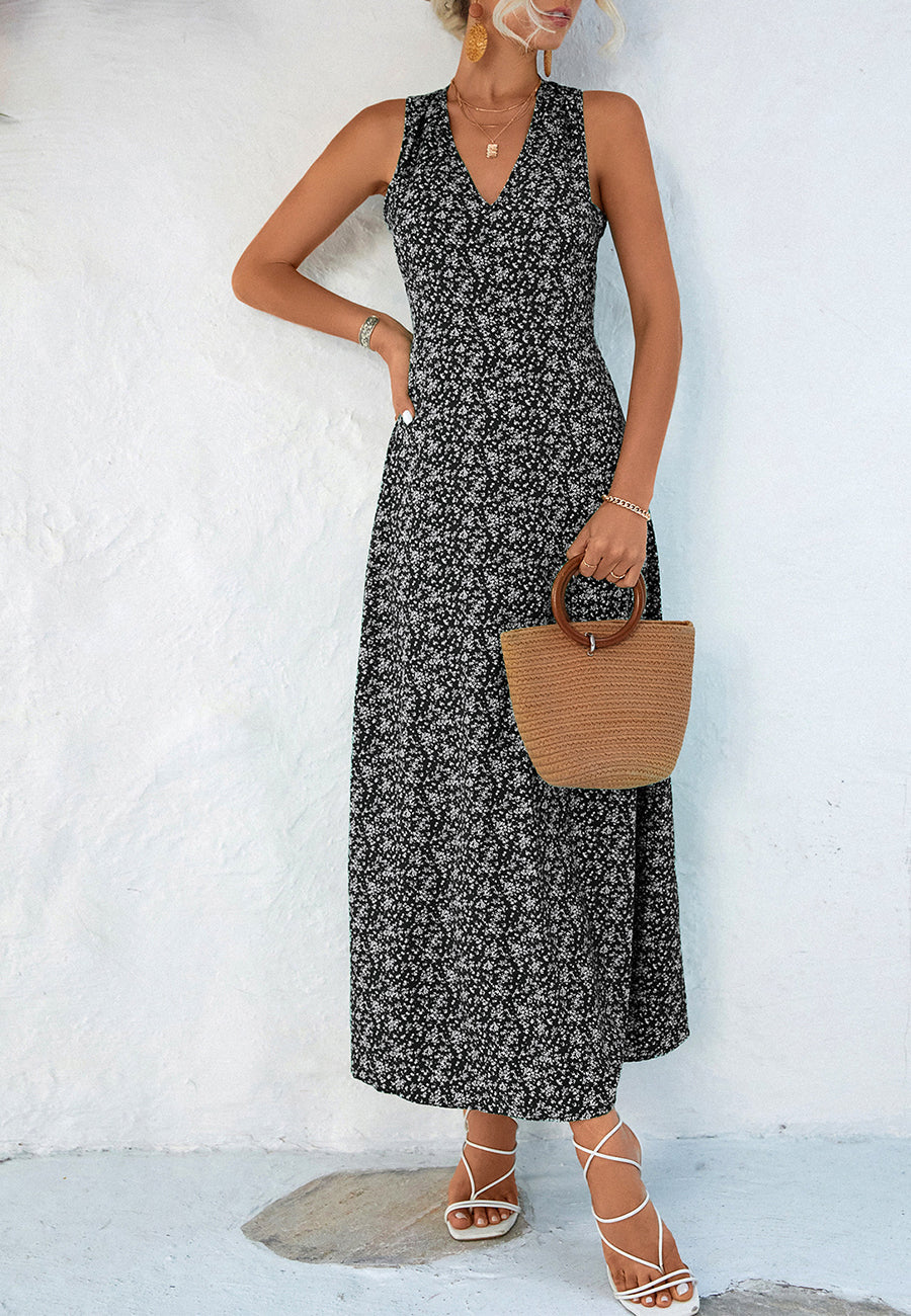 Ditsy Floral Open Back Dress