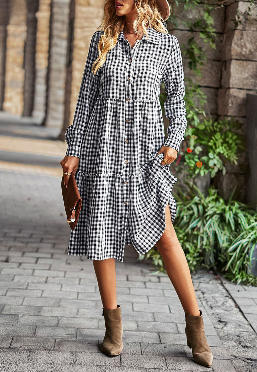 Gingham Button Down Dress