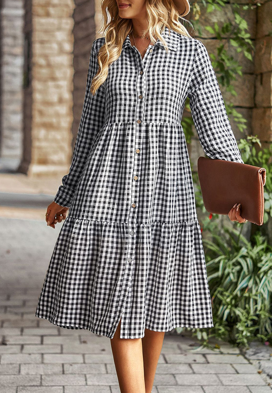 Gingham Button Down Dress