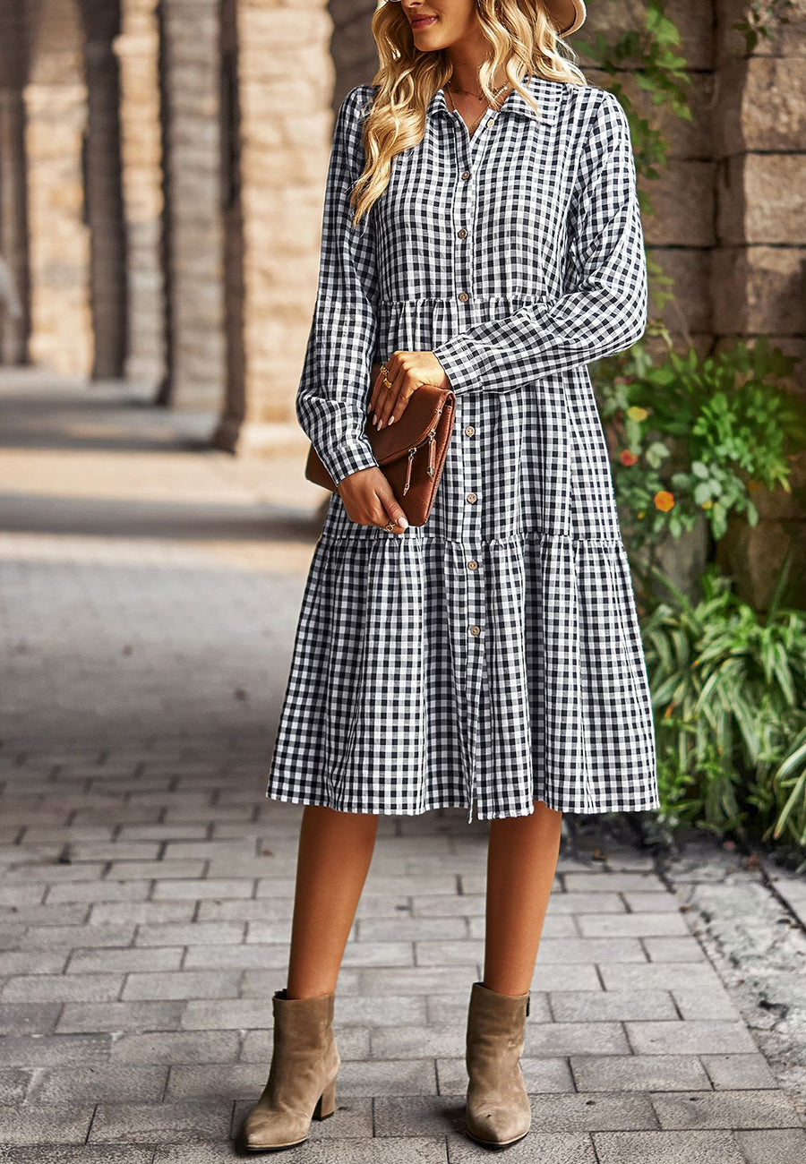 Gingham Button Down Dress
