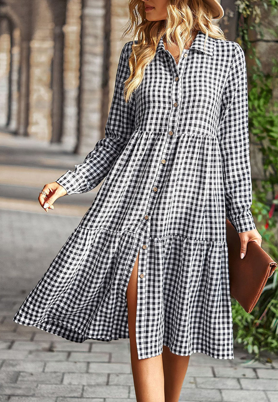 Gingham Button Down Dress