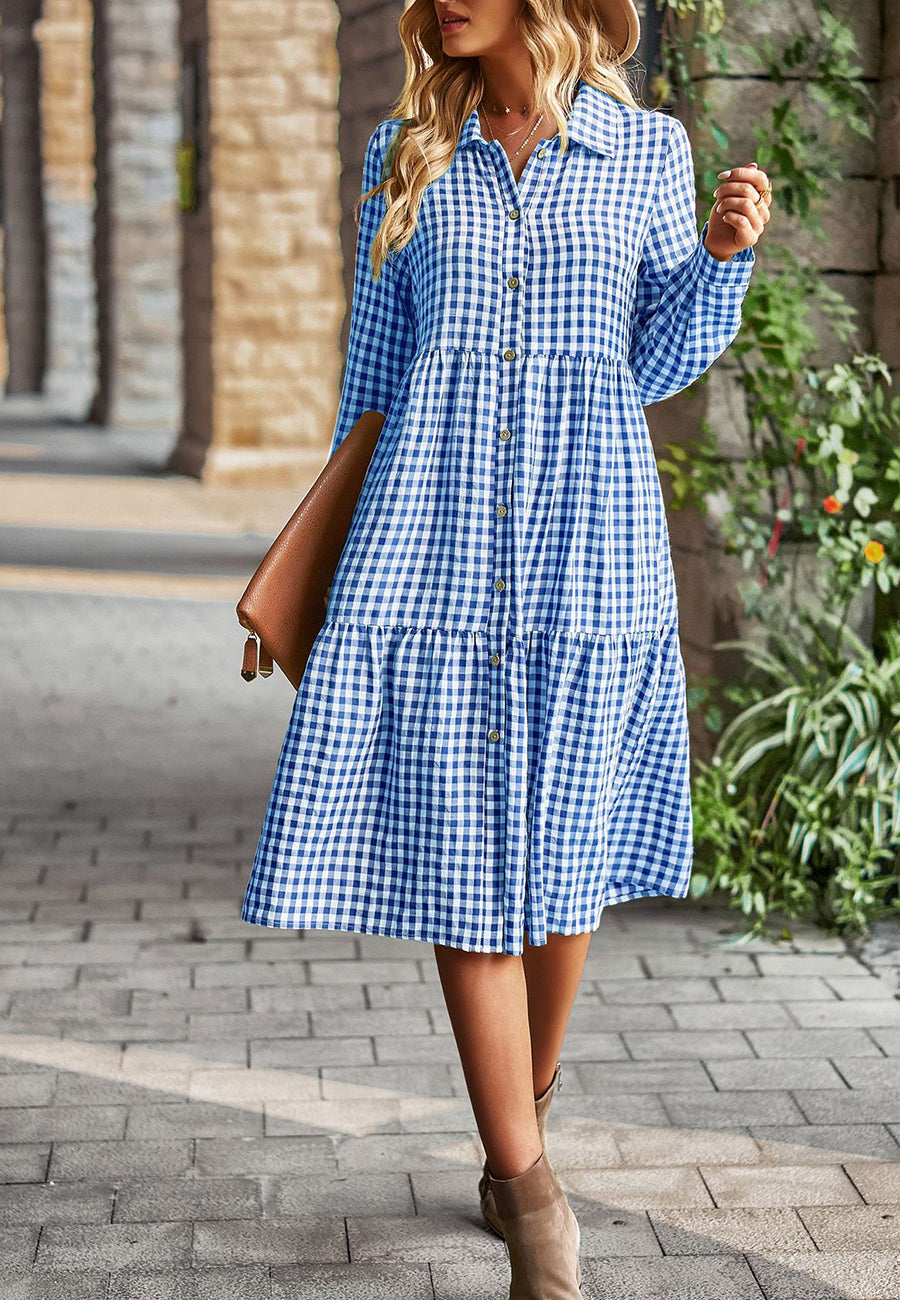 Gingham Button Down Dress