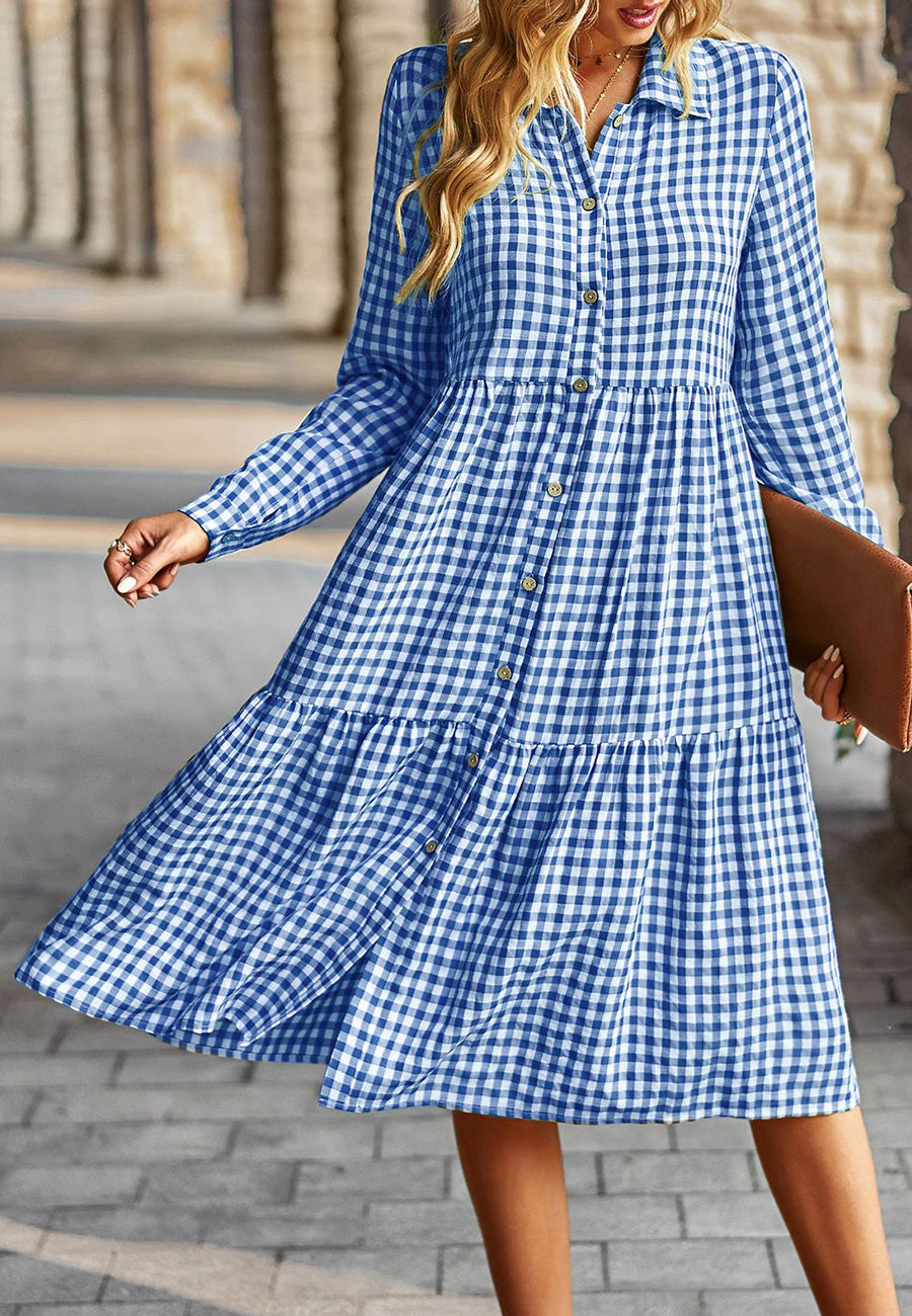 Gingham Button Down Dress